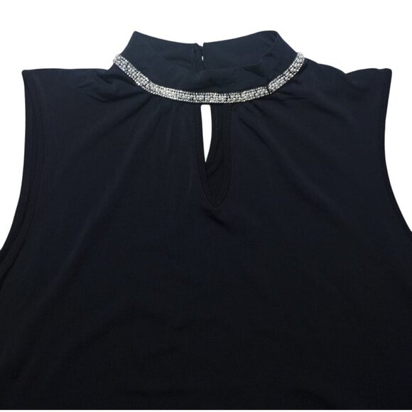 Adrienne Vittadini Sleeveless Black Top With Embellished Collar, Size S, NWT. - Picture 4 of 9